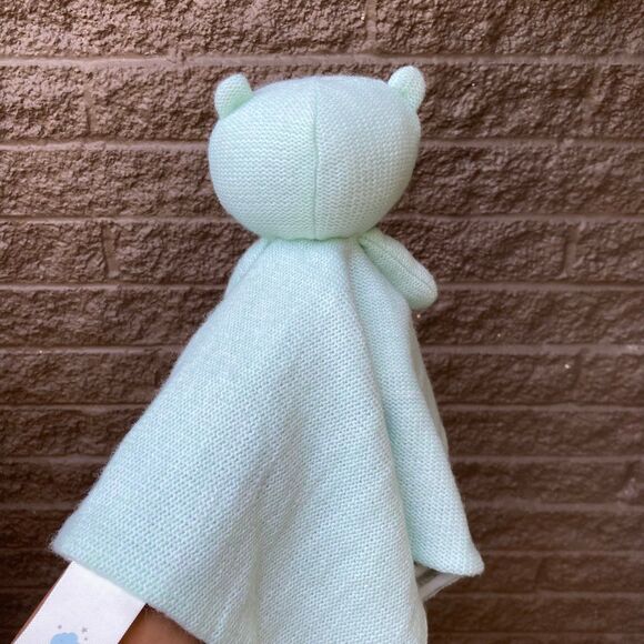 Cloud island mint green knitted bear Lovey security blanket - Picture 2 of 3